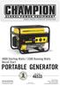 PORTABLE GENERATOR Starting Watts / 3500 Running Watts Recoil Start OWNER S MANUAL & OPERATING INSTRUCTIONS MODEL NUMBER