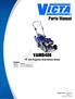 Reproduction. Not for. Parts Manual. VAMD486 19 Self Propelled Walk Behind Mower. Products