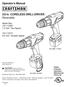 Operator's Manual. 3/8 in. CORDLESS DRILL-DRIVER Reversible. Model Nos Volt / Two Speed Volt / Variable Speed