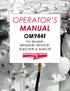 OPERATOR S MANUAL OM944F. For Models: M944W3F, M944T3F, M30CW3F & M40C3F