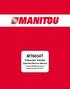 MT6034T Telescopic Handler. Operator/Service Manual. Catalog Revision A Beginning with S/N 16251