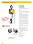 Patented! Rotating hand. Chain guide. Hoisting Equipment Hand chain hoists. Hand chain hoist model Yalelift 360. Capacity kg.