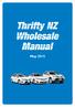 Thrifty NZ Wholesale Manual