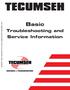 TECUMSEH. another free manual from   Basic Troubleshooting and Service Information