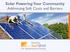 Solar Powering Your Community Addressing Soft Costs and Barriers