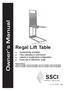 Longitudinal, Floor-standing Table with Exam Top. Regal Lift Table