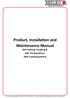 Product, Installation and Maintenance Manual