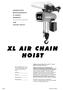 OPERATING, MAINTENANCE & PARTS MANUAL AIR CHAIN HOIST. Rated capacities 2 through 7½ tons/ 2000 through 7500 kg