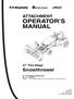 ATTACHMENT OPERATOR S MANUAL. Snowthrower