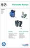 Peristaltic Pumps MODELS TYPICAL APPLICATIONS FEATURES SR10/30 SR10/50 SR10/100 SR18 SR25
