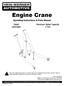 Engine Crane. Operating Instructions & Parts Manual