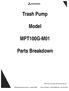 Trash Pump. Model MPT100G-M01. Parts Breakdown. NM Products Corporation 2002 All Rights Reserved