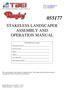 STAKELESS LANDSCAPER ASSEMBLY AND OPERATION MANUAL