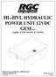 HL-HVL HYDRAULIC POWER UNIT 12VDC GEM(2014) (Applies to P/Ns & )