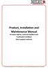 Product, Installation and Maintenance Manual