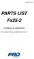 D E. PARTS LIST Fx25-2 HYDRAULIC BREAKER APPLICABLE SERIAL NUMBER 6001 AND UP