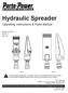 Hydraulic Spreader. Operating Instructions & Parts Manual