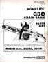 CHAIN SAWS HOMELITE' Models 33O, 33OSL, 33OW LIST PARTS HOMELITE. t^t i t(o \\ PART NO REV. Homel te Divis on of Textron lnc
