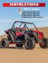 INSTRUCTIONS. PVCX Tuner Polaris RZR XPT 2017 Polaris RZR XPT 2018 Polaris RZR XPT 2018 Polaris RZR Turbo-S. Page Number: 1 INSTRUCTIONS MODEL: