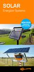 SOLAR. Energizer Systems NEW S100 ENERGIZER NOW AVAILABLE