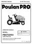 PBGT22H54 MODEL: IMPORTANT MANUAL Do Not Throw Away LAWN TRACTOR ALWAYS WEAR EYE PROTECTION DURING OPERATION