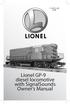 Lionel GP-9 diesel locomotive with SignalSounds Owner s Manual