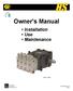 Owner s Manual. Installation Use Maintenance HS18 - HS20. Ref Rev.A General Pump is a member of the Interpump Group