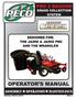 PRO 2 BAGGER GRASS COLLECTION SYSTEM DESIGNED FOR: THE JAZEE & JAZEE PRO AND THE WRANGLER OPERATOR S MANUAL MANUAL PART#: Q0376