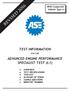 TEST INFORMATION ADVANCED ENGINE PERFORMANCE SPECIALIST TEST (L1)