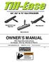 OWNER S MANUAL With Assembly Instructions For Model: TP2148, TP2760 & TP3272