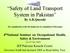 Safety of Land Transport System in Pakistan By A.R.Qureshi