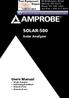 Visit us at   SOLAR-500. Solar Analyzer. Users Manual Mode d emploi Bedienungshandbuch Manual d Uso Manual de uso