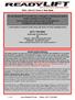 (877) MON-FRI 7AM-5PM PST OR   WEBSITE: ReadyLIFT.COM **Please retain this document in your vehicle at all times**