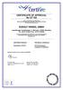 CERTIFICATE OF APPROVAL No CF 700 RUDOLF HENSEL GMBH