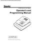 Operator's and Programming Manual