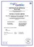 CERTIFICATE OF APPROVAL No CF 209 ROYDE & TUCKER LIMITED