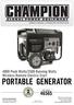 PORTABLE GENERATOR Peak Watts/3500 Running Watts Wireless Remote Electric Start OWNER S MANUAL & OPERATING INSTRUCTIONS MODEL NUMBER