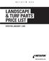 LANDSCAPE & TURF PARTS PRICE LIST