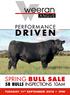 PERFORMANCE DRIVEN SPRING BULL SALE 58 BULLS INSPECTIONS 10AM. TUESDAY 11 th SEPTEMBER PM