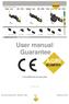 User manual Guarantee