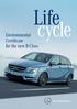 Environmental Certificate for the new B-Class. Life cycle