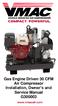 Gas Engine Driven 30 CFM Air Compressor Installation, Owner s and Service Manual G300003