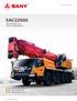 SAC2200S SANY All Terrain Crane 220 Tons Lifting Capacity