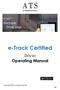 e-track Certified Driver Operating Manual