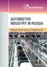 AUTOMOTIVE INDUSTRY IN RUSSIA RESULTS OF 2014, PROSPECTS