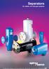 Separators for steam, air and gas systems