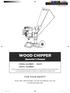 WOOD CHIPPER. Operator s Manual