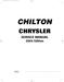 CHILTON CHRYSLER SERVICE MANUAL