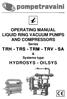 OPERATING MANUAL LIQUID RING VACUUM PUMPS AND COMPRESSORS Series TRH - TRS - TRM - TRV - SA HYDROSYS - OILSYS