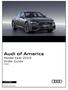 Audi of America. Model Year 2019 Order Guide. Retail 7/11/2018. (European model shown)
